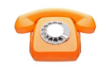 Old fashioned orange telephone