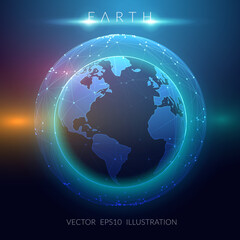 Global technology background with circuit diagram