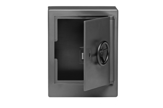 Grey empty safety deposit box