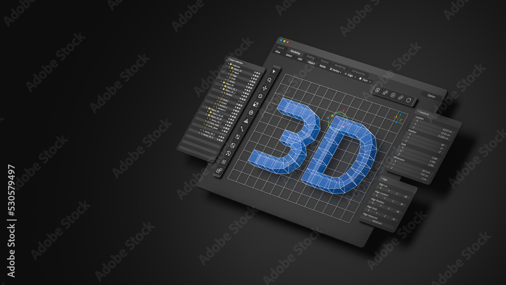 Leinwandbilder Engineering designer design 3D CAD software program Industrial engine model mechanical dimensional digital manufacturing factory engineer computer screen. 3d rendering.