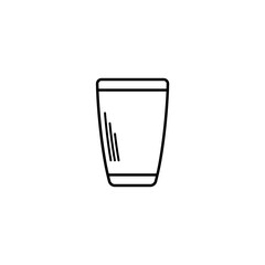 empty tumbler or glassware icon on white background. simple, line, silhouette and clean style. black and white. suitable for symbol, sign, icon or logo