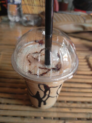 Cold coffee in a glass