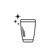 tumbler or glassware icon with cold water on white background. simple, line, silhouette and clean style. black and white. suitable for symbol, sign, icon or logo