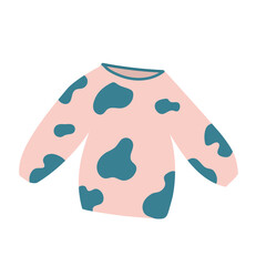 Illustration of pink trendy sweater. Trend clothes. Illustration for advertising, magazine, web, instagram.
