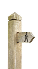 old wooden public footpath signpost png