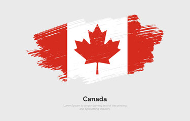 Modern brushed patriotic flag of Canada country with plain solid background