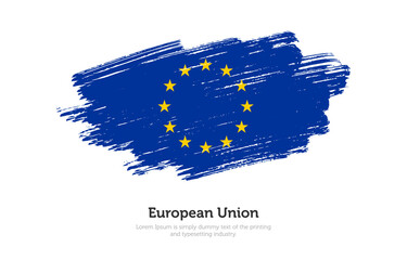 Modern brushed patriotic flag of European Union country with plain solid background