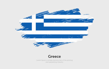 Modern brushed patriotic flag of Greece country with plain solid background