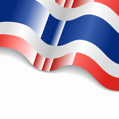 Thai flag wavy abstract background. Vector illustration.