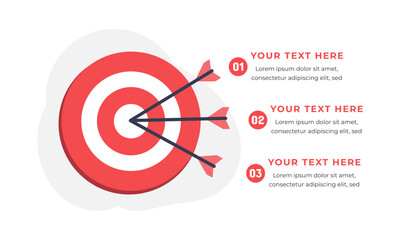 Goals infographic template. Business concept with 3 steps.	