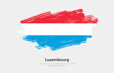 Modern brushed patriotic flag of Luxembourg country with plain solid background
