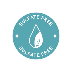 Sulfate free round icon. Symbol for personal care products sign