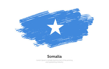 Modern brushed patriotic flag of Somalia country with plain solid background