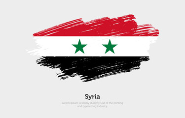 Modern brushed patriotic flag of Syria country with plain solid background