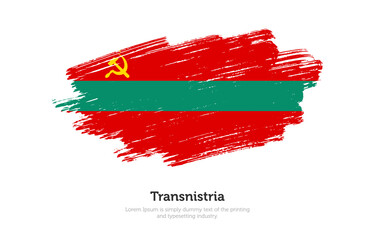 Modern brushed patriotic flag of Transnistria country with plain solid background