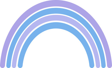 Fototapeta premium Simple blue rainbow. Transparent PNG clipart