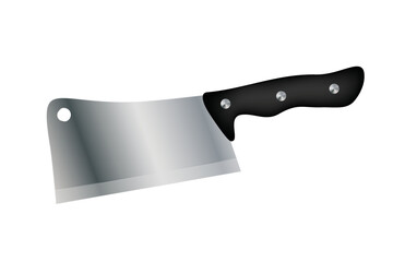 Chopper cleaver knife isolated on white, 3d vector illustration