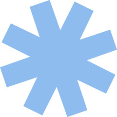 Blue simple snowflake. Winter illustration. Transparent PNG clipart