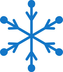 Blue simple snowflake. Winter illustration. Transparent PNG clipart