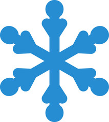 Obraz premium Blue simple snowflake. Winter illustration. Transparent PNG clipart