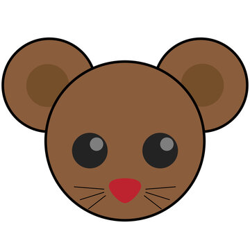 vector graphic illustration of cute mouse head character mascot. can be used for children or schools and other products.