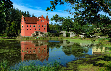 Naklejka na ściany i meble Czech Republic - noted red castle Cervena lhota