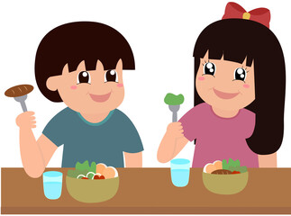 children eating