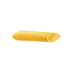 Mockup of wheat pasta or macaroni element in pipe or horn shape, realistic vector illustration isolated.