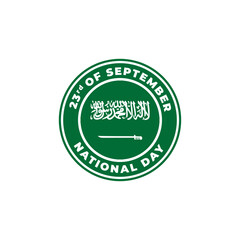 Saudi Arabia Circle Flag Logo Independence Day Vector Illustration