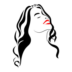 beautiful woman face with eyes closed beauty salon logo design