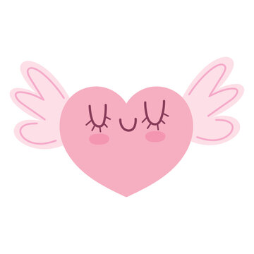 cute heart with wings