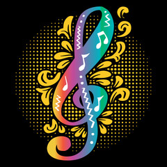 Obraz premium Hand drawing musical ornament. Poster music.