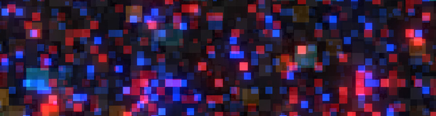 The wide background of many noises is represented as squares of different colors on a dark background.