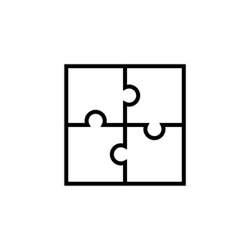 recommend clip art: Puzzle pieces line icon isolated on white background