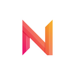 Letter N Logo Gradient Colorful Style for Company Business or Personal Branding