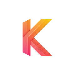 Letter K Logo Gradient Colorful Style for Company Business or Personal Branding