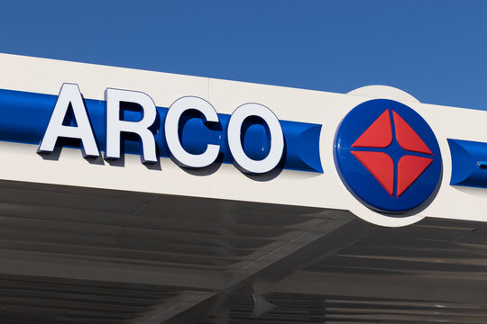 ARCO gas station. ARCO is a subsidiary of the Marathon Petroleum Corporation.