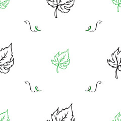 Pumpkin leaves seamless pattern for halloween and harvest festival or Thanksgiving