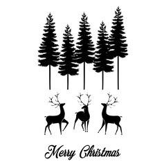 Corporate Holiday cards with Christmas tree and reindeers