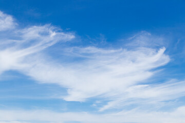 Clear blue color sky with white cloud background