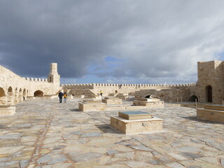 Courtyard of the Venetian Fort Koules in Heraklion, Iraklio, Crete Island, Greece