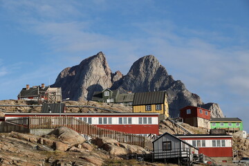 Colorful houses in the village of Uummannaq, Greenland, Denmark   © bummi100