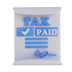 3D illustration tax payment document