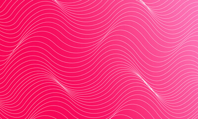Abstract Pink Gradient Color 3D Lines Wave Effect Background Design.