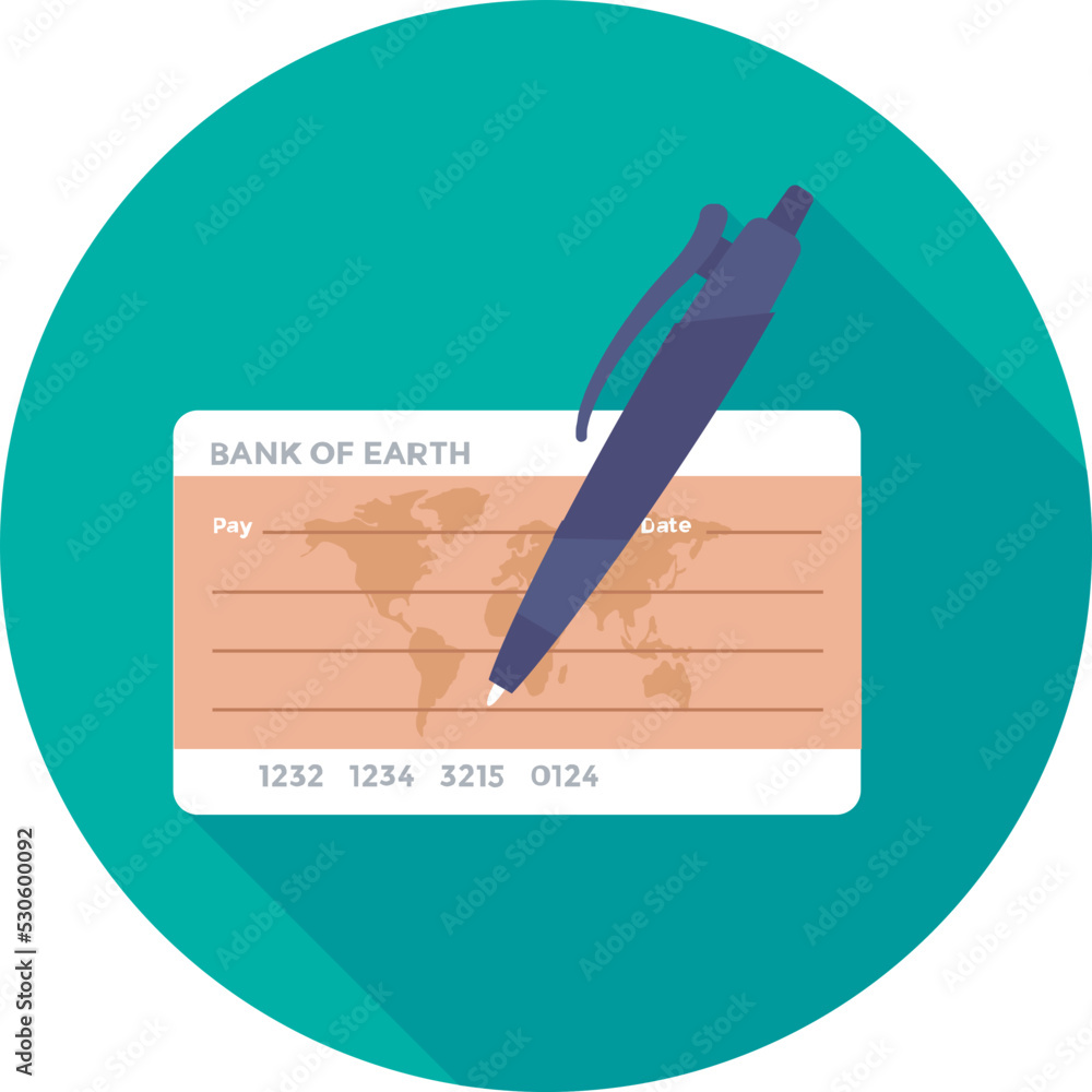 Sticker cheque colored vector icon