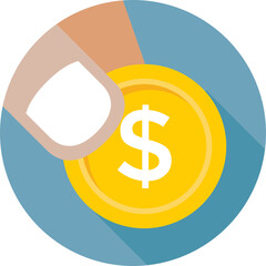 Coin Colored Vector Icon 