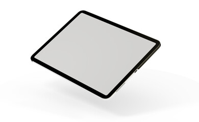 Fototapeta na wymiar Modern black tablet computer isolated on white background. Tablet pc