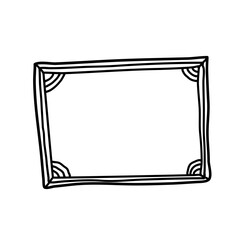 Doodle line photo frame hand drawn