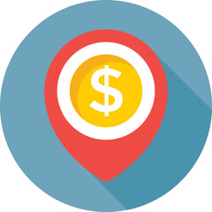 Bank Location Colored Vector Icon