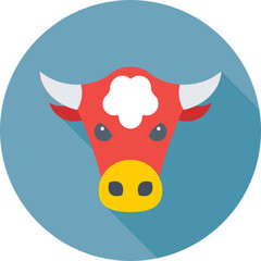 Bull Colored Vector Icon 